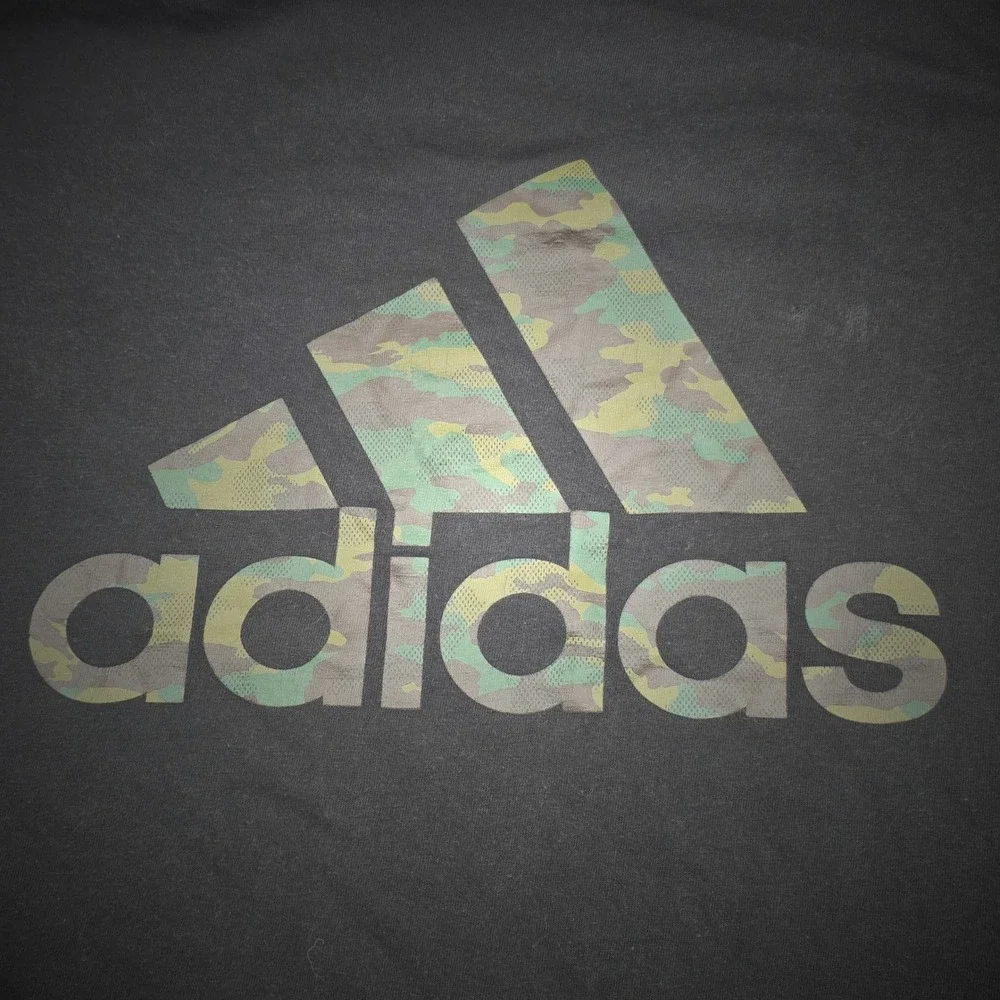 Adidas Graphic T-Shirt Mens 3XLT Black Camo Logo Short Sleeve Tee Streetwear